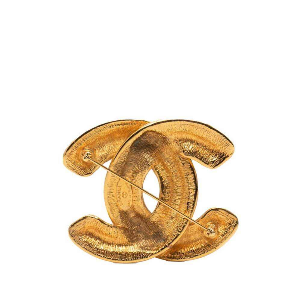 CHANEL Vintage Green Logo Brooch - Picture 2 of 4